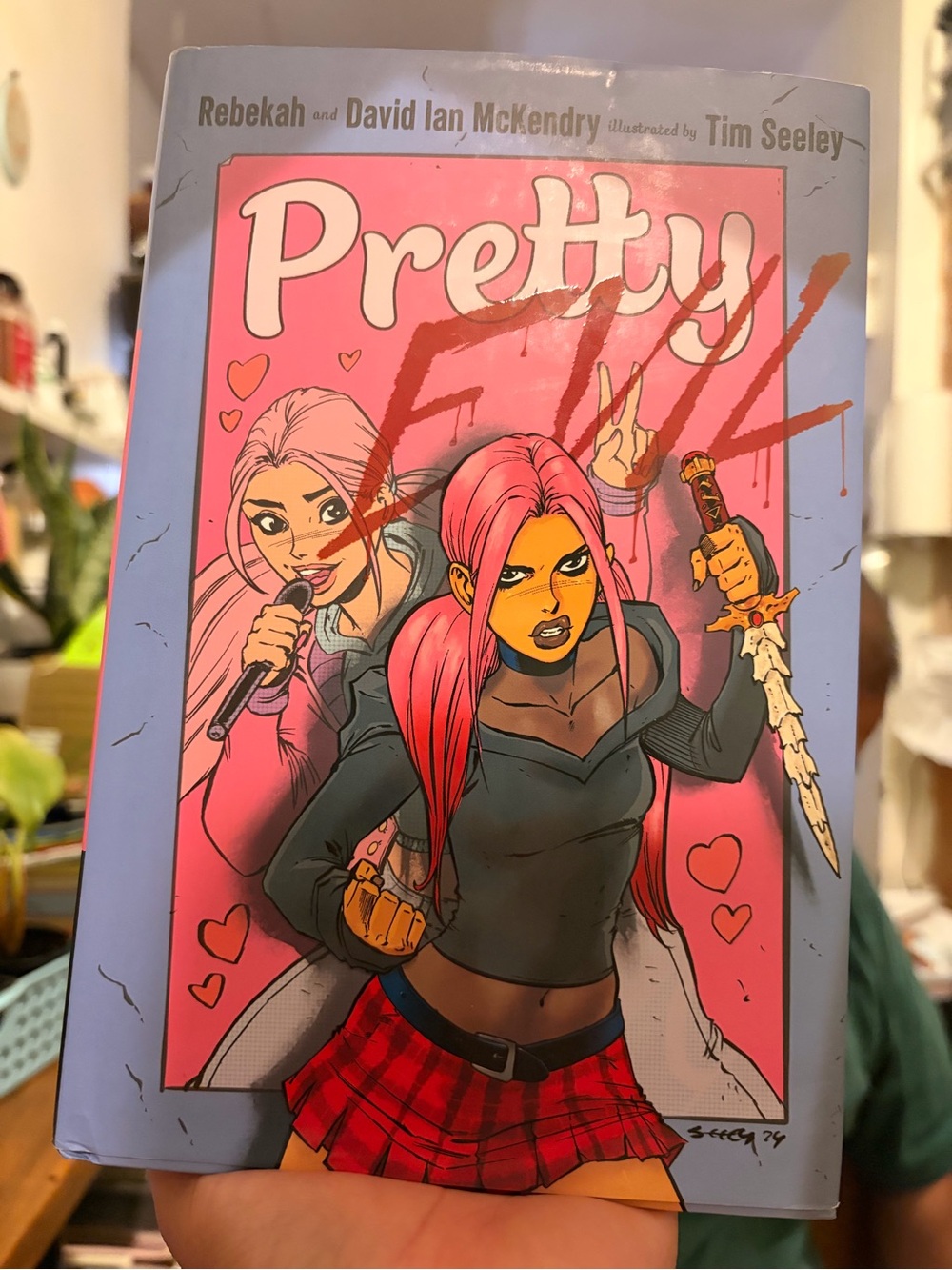 Pretty Evil Graphic Art Print - Pink Hair Illustration